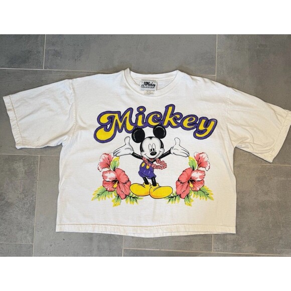 Mickey Unlimited Tops - Disney Mickey by Jerry Leigh Vintage Crop T-Shirt XL – Hawaiian Graphic USA